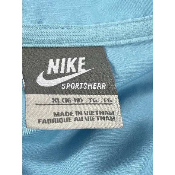 VTG Y2K 90s Nike Baby Blue Lightweight Full Zip Track Activewear Jacket XL - Picture 11 of 13